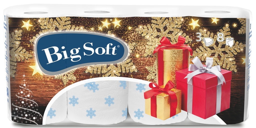 Big Soft Vánoce toaletní papír 3-vrstvý 8ks