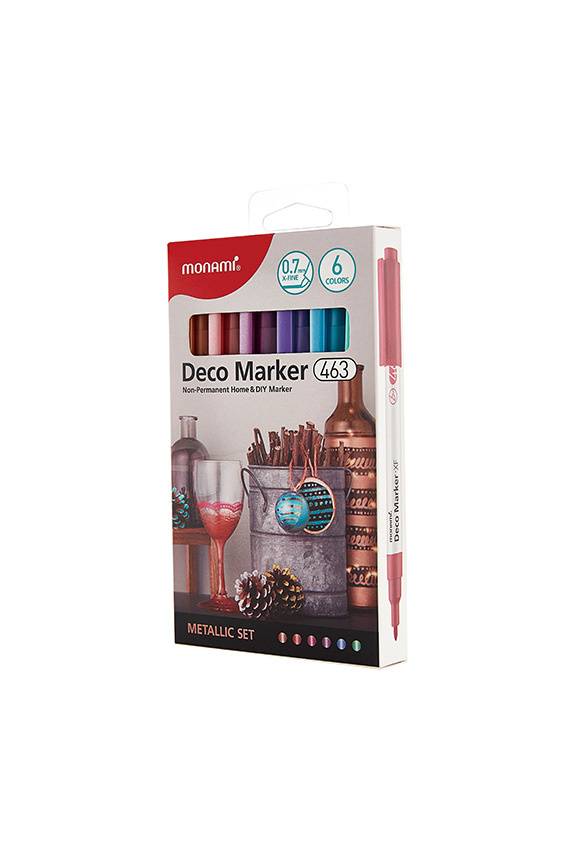 Popisovač Monami 463 - metalic set / 6 ks