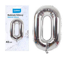 Balónek nafukovací č. 0 - stříbrný / 43cm