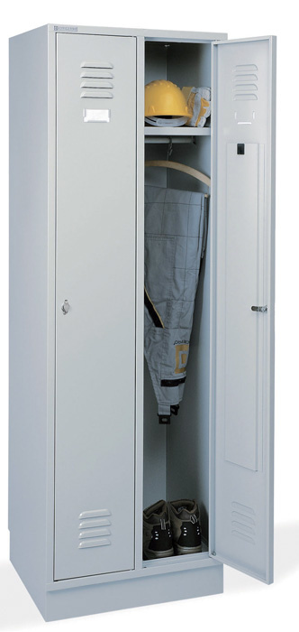 Kovová šatní skříň - šedá