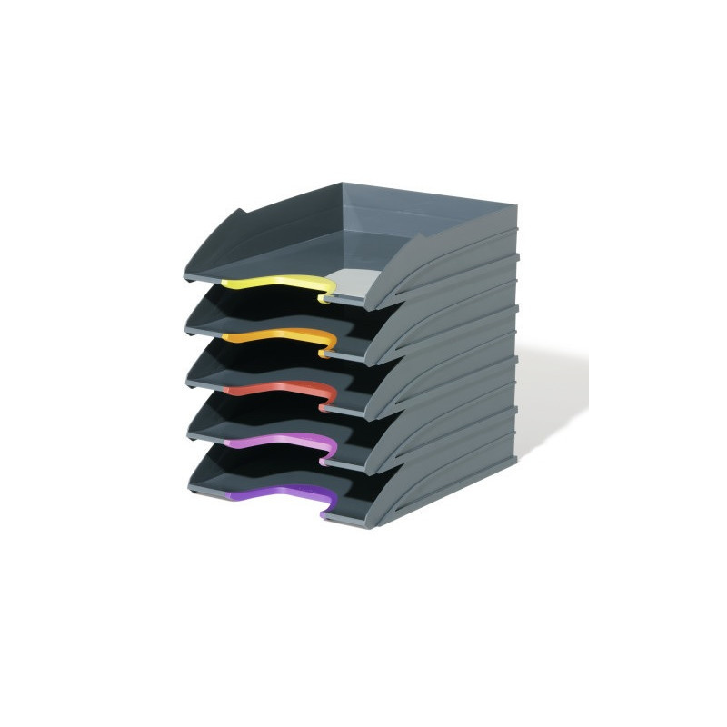 Kancelářský box Varicolor Tray set - bílo-barevný / 5 zásuvek