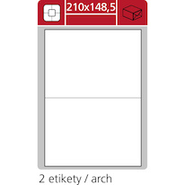 Print etikety A4 PLUS pro laserový a inkoustový tisk - 210 x 148,5mm (2 etikety / arch)