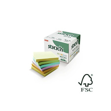 Samolepicí bločky Stick´n by Hopax FSC - 76 x 76 mm / 6 x 100 lístků / pastelově žlutá