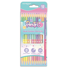 Pastelky KEYROAD Duo Pastel trojhranné - 12 ks