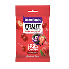 Bombus Fruit Energy bonbóny - jahoda gummies / 35g