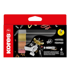 Akrylový popisovač K-marker Metallic - kulatý hrot / sada 4 ks
