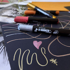Akrylový popisovač K-marker Metallic - kulatý hrot / sada 4 ks