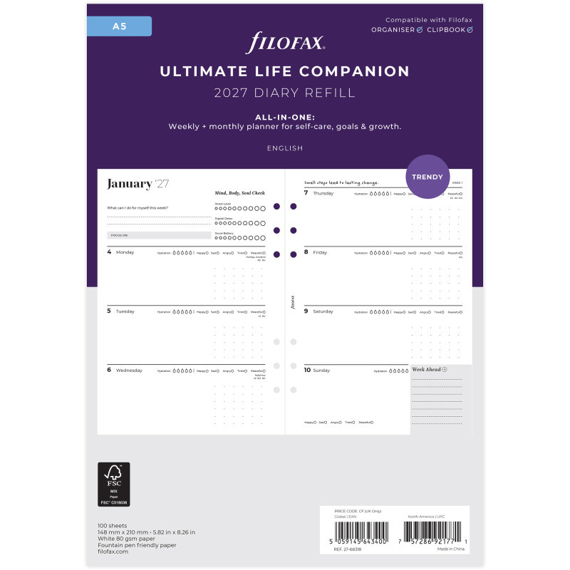 Náhradní vložka Filofax Ultimate Life Companion A5