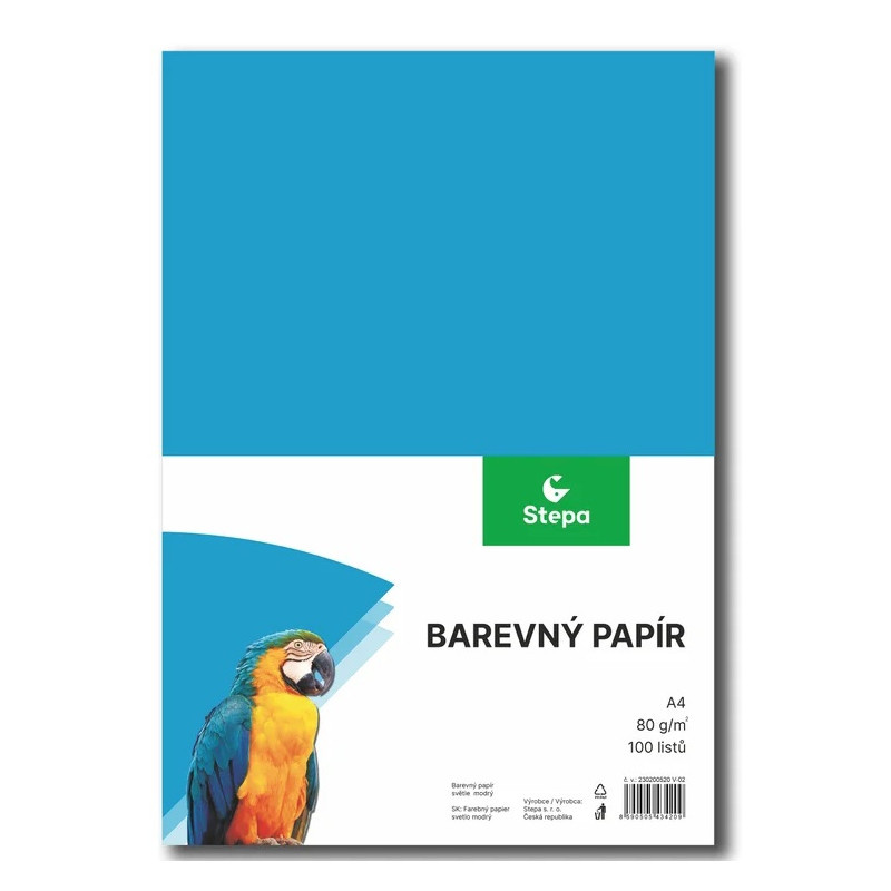 Papír barevný - A4 / 80 g / 100 listů / sv.modrá