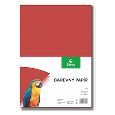 Papír barevný - A4 / 80 g / 100 listů / červená