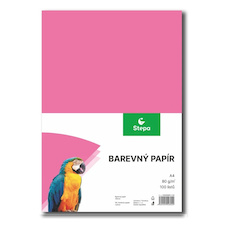 Papír barevný - A4 / 80 g / 100 listů / růžová