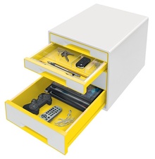 Zásuvkový box Leitz WOW - 2+2 zásuvky / žlutá