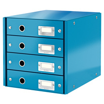 Zásuvkový box WOW - modrá / 4 zásuvky / karton