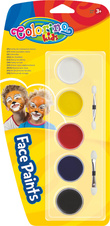 Obličejové barvy - 5 barev + štěteček