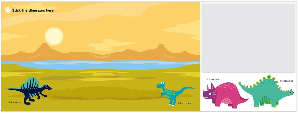 Stick´n by Hopax Jurský park Samolepicí průhledné omalovánky