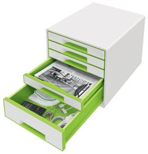 Zásuvkový box Leitz WOW - 4+1 zásuvky / zelená