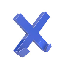 Mega Magnet - Cross XL s háčky / 90 x 90 mm  / modrý