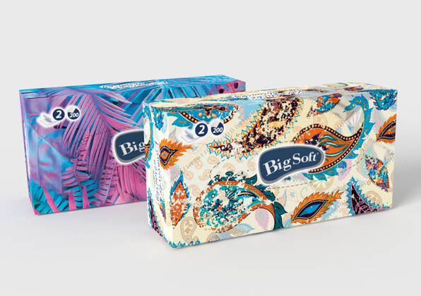 Big Soft kosmetické papírové kapesníky 2-vrstvé 200 ks