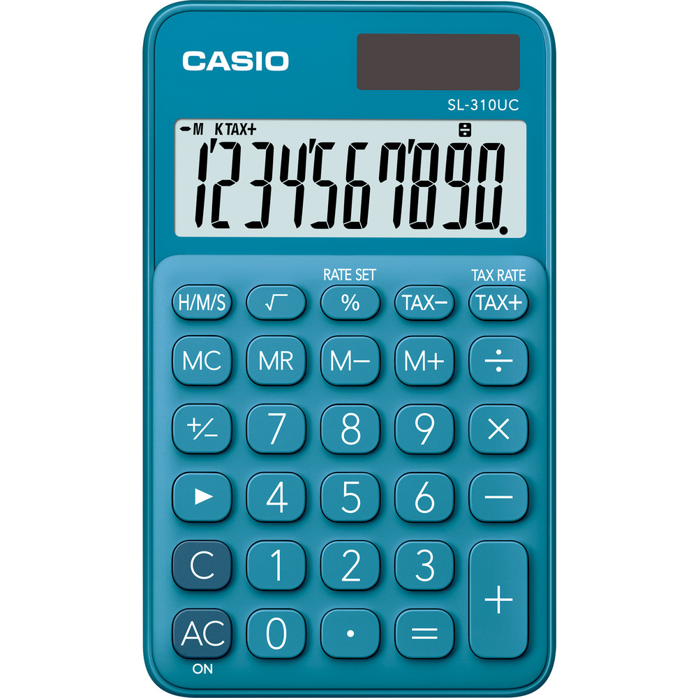 Casio SL 310 UC kapesní kalkulačka diplej 10 míst modrá