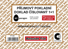 Příjmový pokladní doklad Baloušek A6 / číslovaný / 50 listů 1+1 / PT022