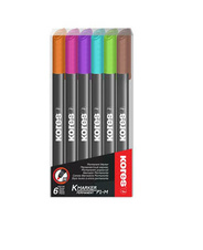 Popisovač Kores K-Marker Permanent - sada 6 ks / kulatý tenký hrot