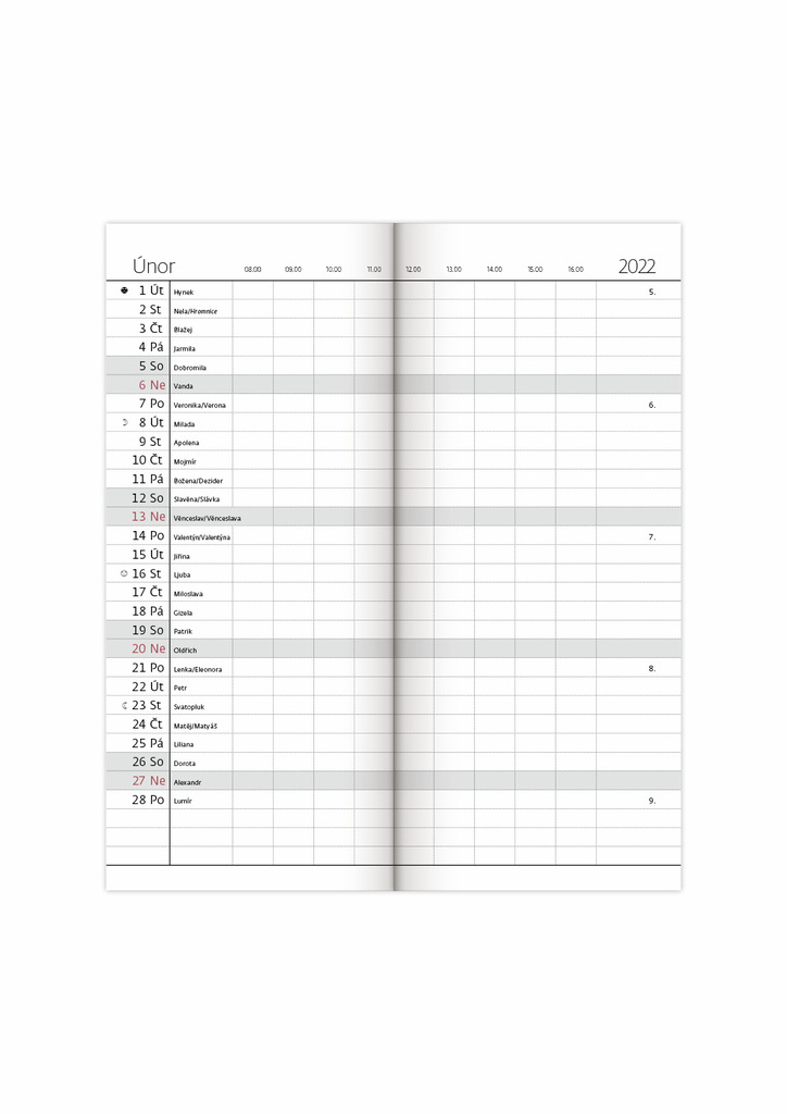 Diář kapesní NAPOLI - měsíční / tmavý barevný