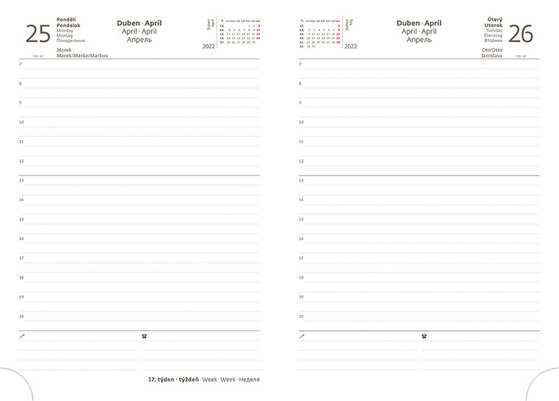 Diáře FLIP - denní A5 / černo-modrá