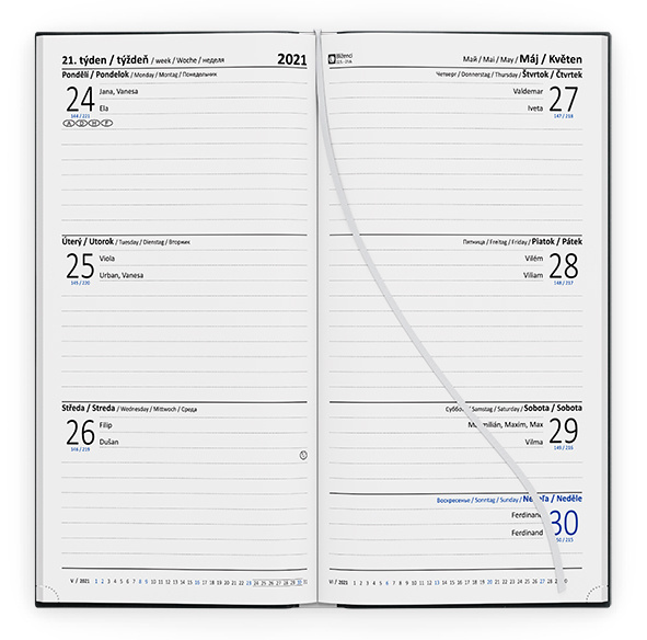 Baloušek tisk diář Vivella s ražbou kapesní týdenní 2021 zelená krajka