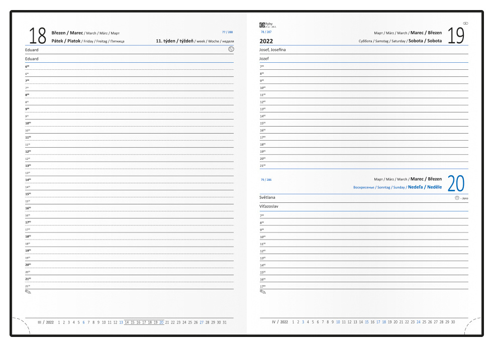 Diáre VIVELLA B6 s gumičkou - denní / fialová ornamenty