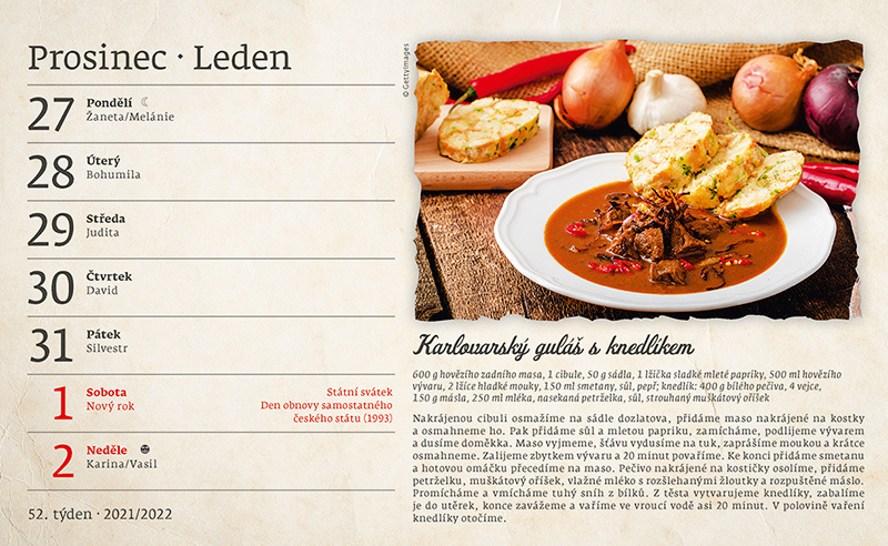 Kalendář stolní - Babiččiny recepty / S01