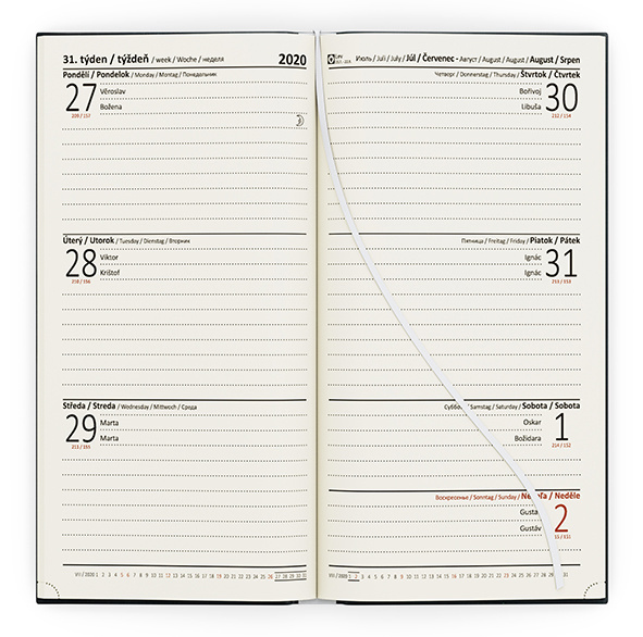 Baloušek tisk Jakub Dueto kapesní týdenní 2021 hnědá