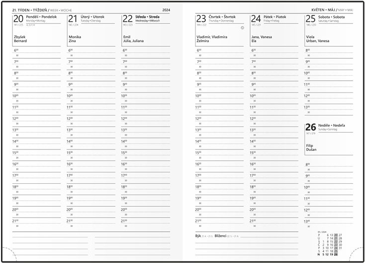 Diář VIGO - týdenní A5 / zelená