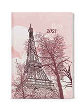 Baloušek Tisk Oskar Lamino A5 týdenní 2021 Eiffelovka
