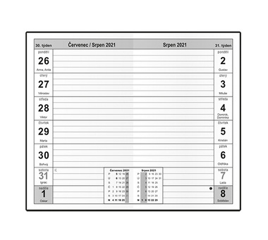 Baloušek tisk Alois Kraft kapesní čtrnáctidenní 2021 motýl