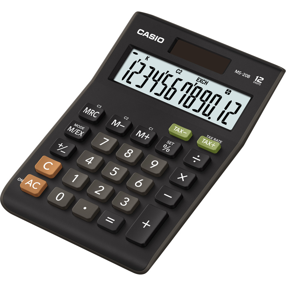 Casio MS 20 B S TAX stolní kalkulačka displej 12 míst