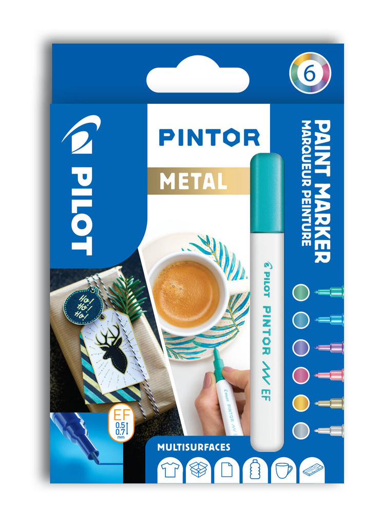 Popisovač Pilot Pintor EF Metal / sada 6 ks