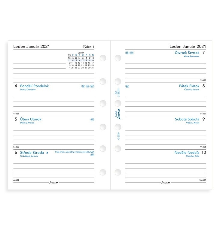 Filofax Classic Croc - kapesní / černá