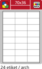 Print etikety A4 pro laserový a inkoustový tisk / 30 archů - 70 x 36 mm (24 etikety / arch)