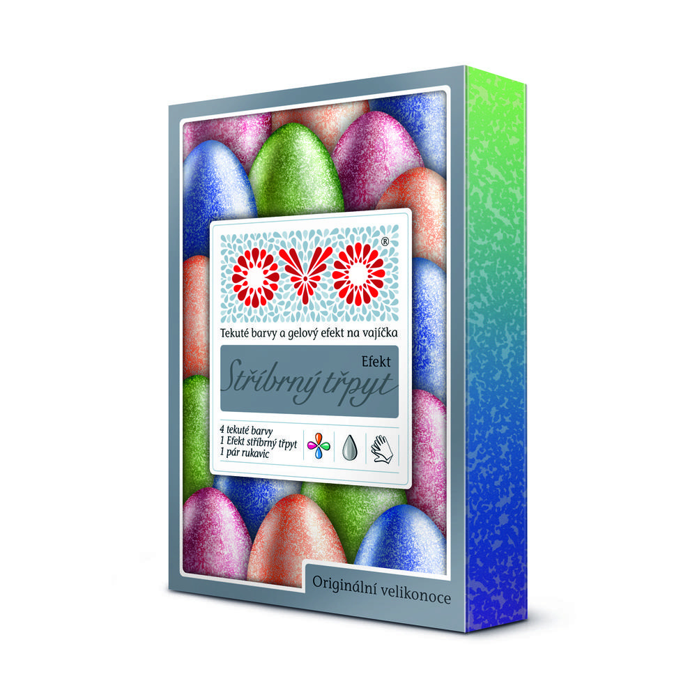 Tekuté barvy na vajíčka OVO - efekt stříbrný třpyt