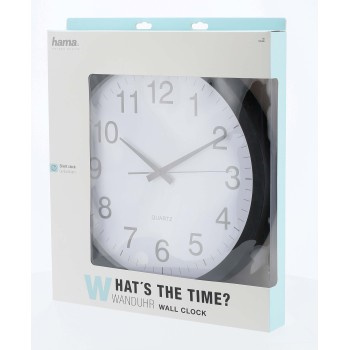 Nástěnné hodiny Hama Jumbo Aruba tiché / černé / průměr 40 cm