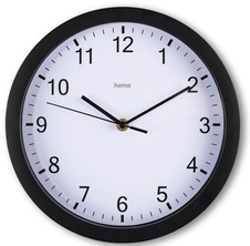 Nástěnné hodiny Hama Elba černé / tichý chod / průměr 25 cm