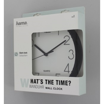 Nástěnné hodiny Hama PG-220 černé / tichý chod / průměr 22 cm