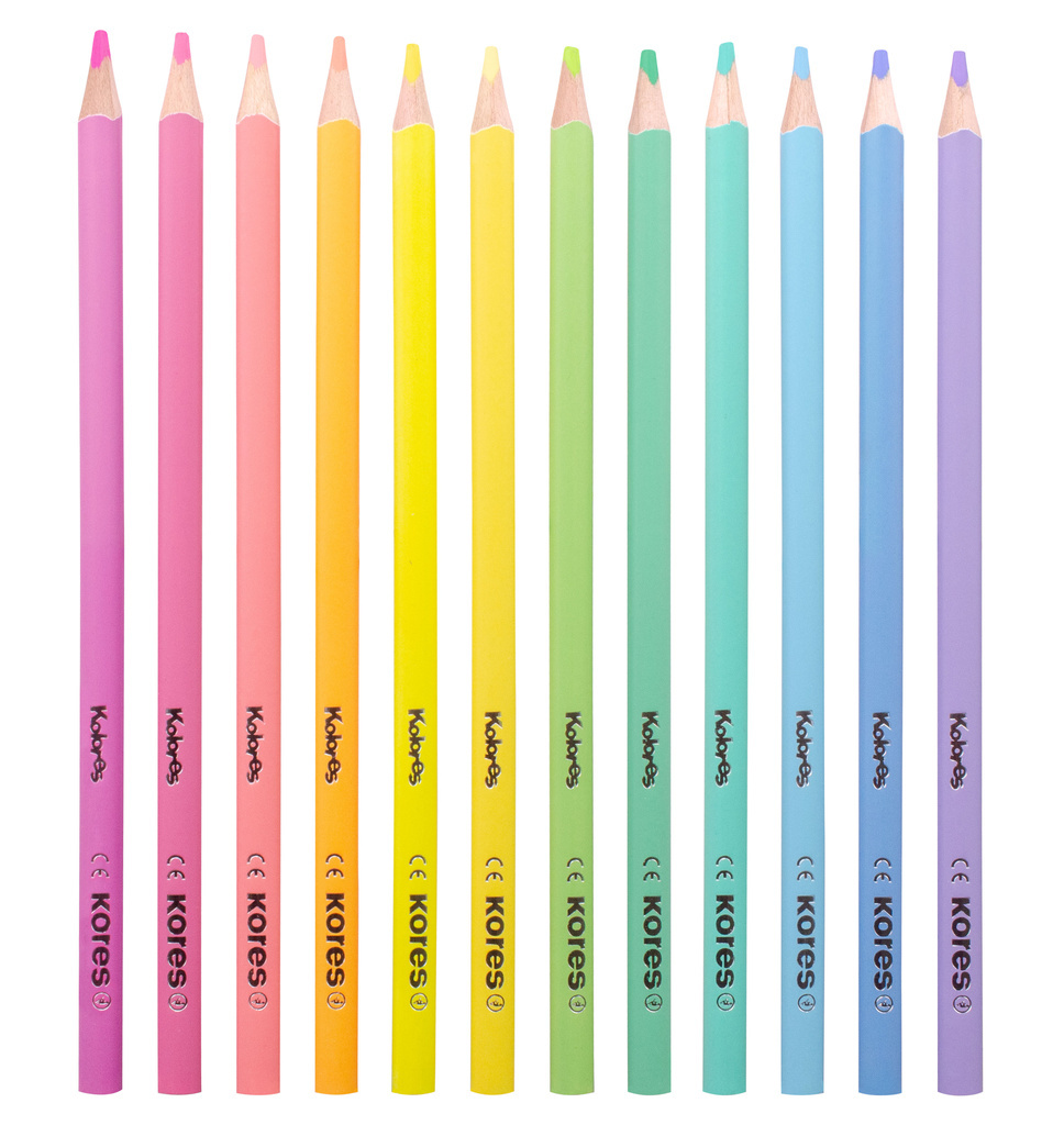 Pastelky Kores PASTEL trojhranné / 12 barev