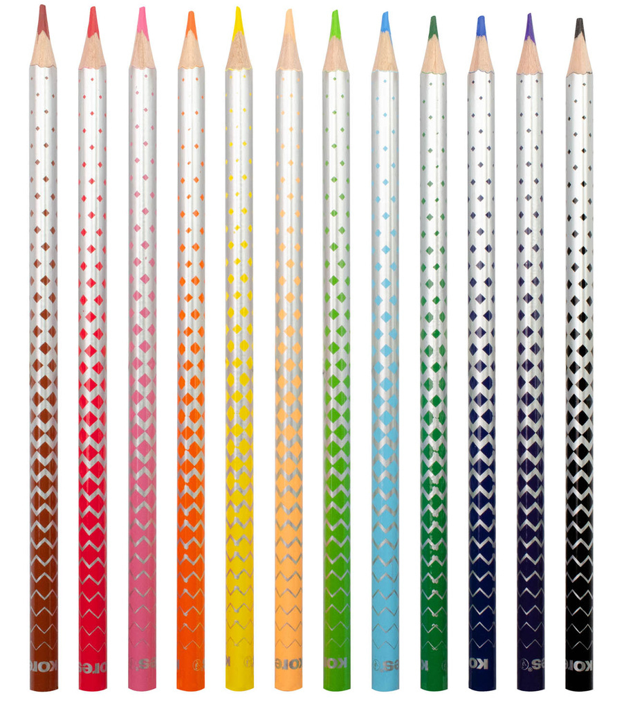 Pastelky Kores Kolores MAGIK trojhranné / gumovací / 12 barev
