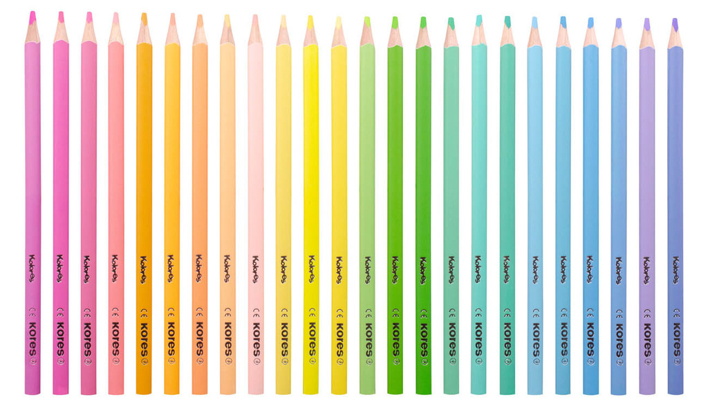 Pastelky Kores PASTEL trojhranné / 24 barev