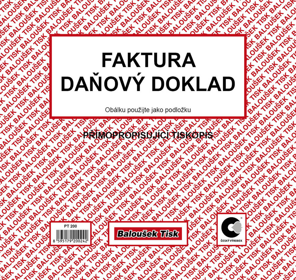 Faktura daňový doklad Baloušek A4 / 2/3 / 50 listů / NCR / PT200
