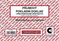 Příjmový pokladní doklad i pro podvojné účetnictví Baloušek A6 / nečíslovaný / 50 listů / NCR / PT030
