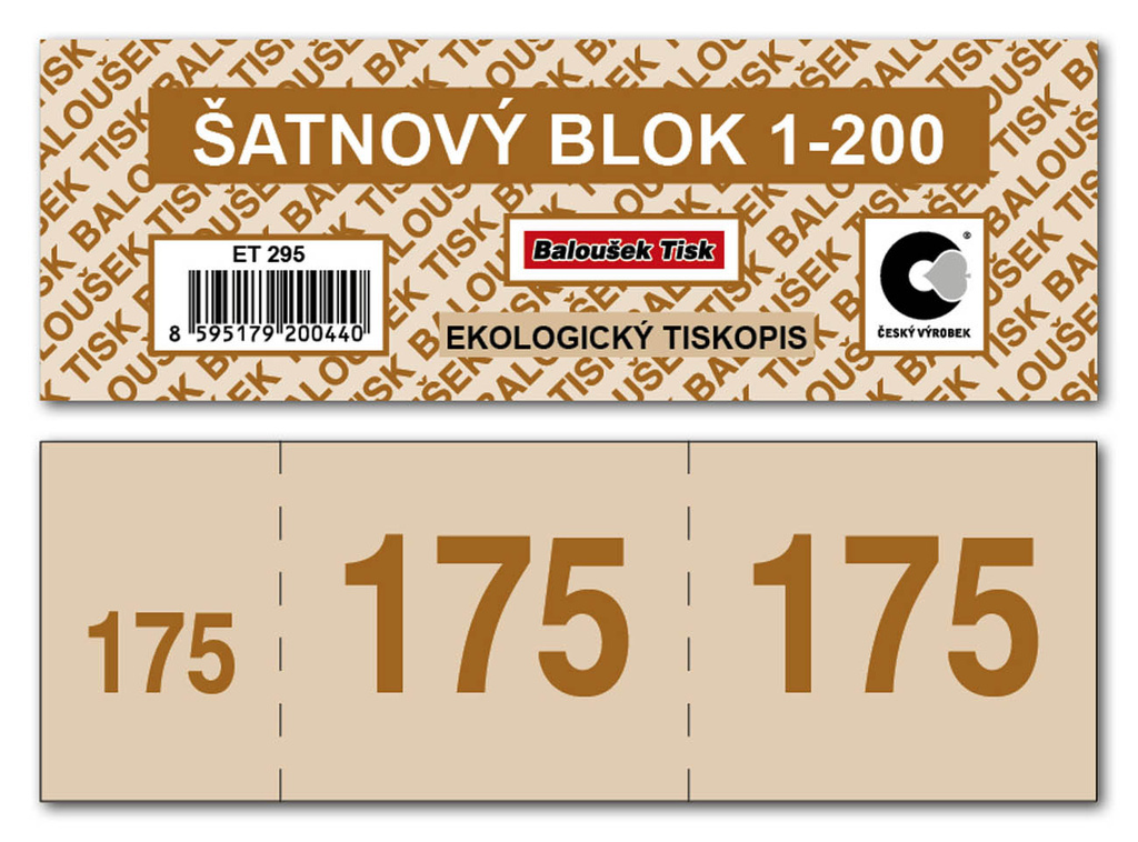 Šatnové bloky Baloušek 135 x 47 mm / 1-200 / 8 odstínů barev / ET295