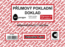 Baloušek příjmový pokladní doklad - A6 / nečíslovaný / 50 listů / NCR / PT020