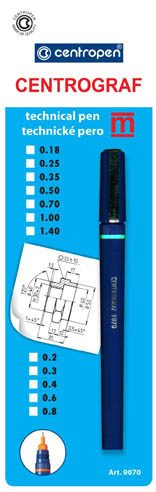 Technická pera Centrograf Centropen 9070 - šířka čáry 1,4 mm